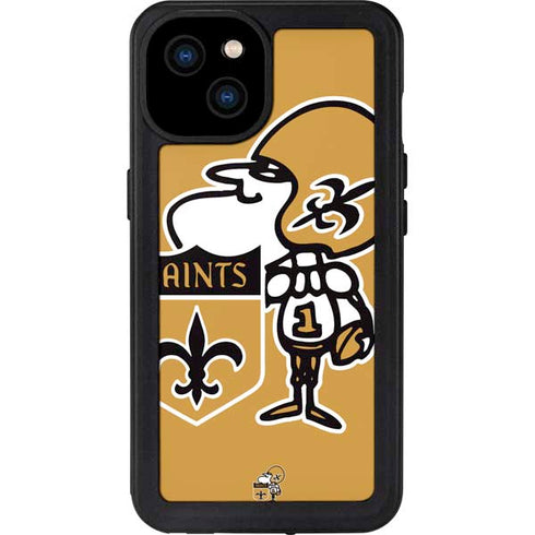 NFL New Orleans Saints Retro Logo iPhone 15 Plus Waterproof Case