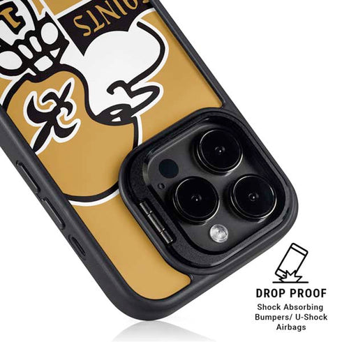 NFL New Orleans Saints Retro Logo iPhone 15 Pro Kickstand Case
