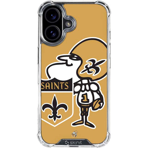 NFL New Orleans Saints Retro Logo iPhone 16 Plus Clear Case