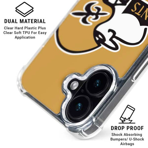 NFL New Orleans Saints Retro Logo iPhone 16 Plus Clear Case