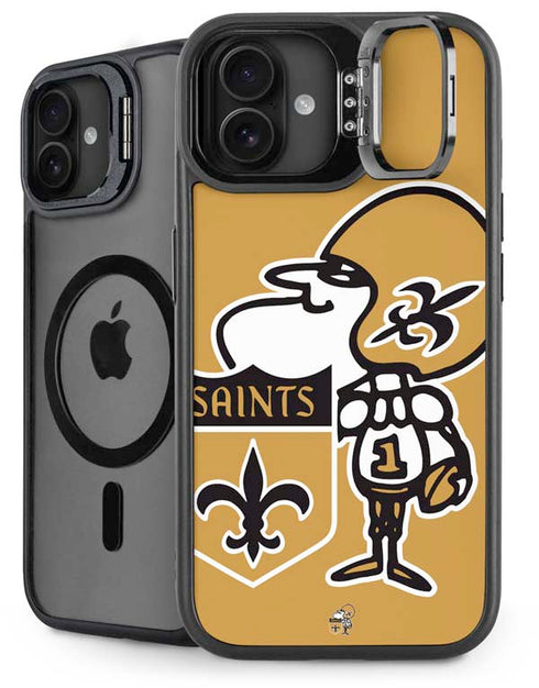 NFL New Orleans Saints Retro Logo iPhone 16 Plus Kickstand Case