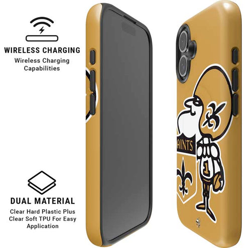 NFL New Orleans Saints Retro Logo iPhone 16 Plus Magsafe Impact Case