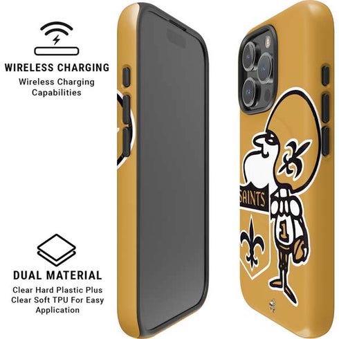 NFL New Orleans Saints Retro Logo iPhone 16 Pro Max Magsafe Impact Case