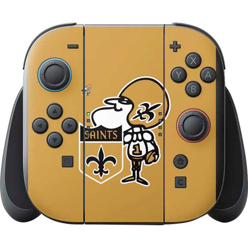 NFL New Orleans Saints Retro Logo Nintendo Switch 2 (2025) with Joy-Con Skin