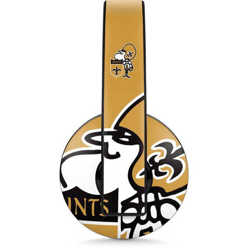 NFL New Orleans Saints Retro Logo PlayStation 4 Gold Wireless Headset Skin