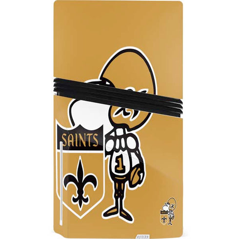 NFL New Orleans Saints Retro Logo PS5 Pro Disk Console Skin