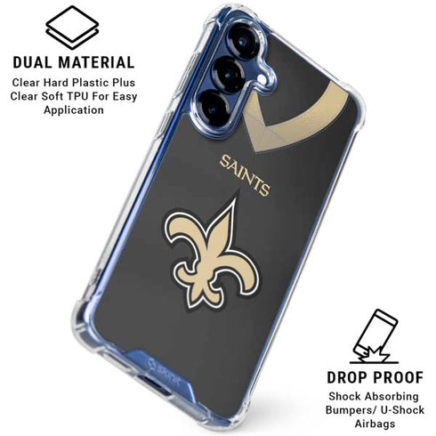 NFL New Orleans Saints Team Jersey Galaxy S25 Plus Clear Case