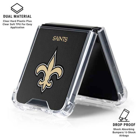 NFL New Orleans Saints Team Jersey Galaxy Z Flip6 Clear Case