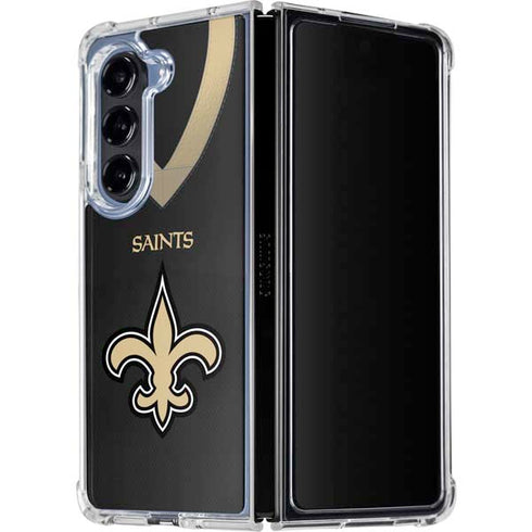 NFL New Orleans Saints Team Jersey Galaxy Z Fold5 5G Clear Case