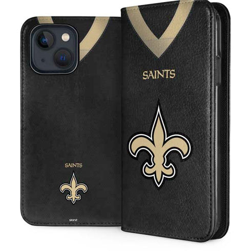 NFL New Orleans Saints Team Jersey iPhone 15 Plus Folio Case