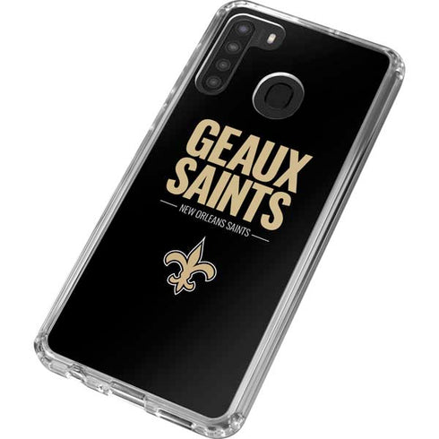 NFL New Orleans Saints Team Motto Galaxy A21 Clear Case