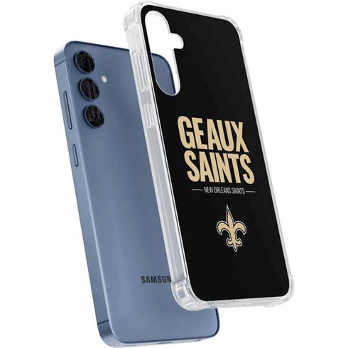 NFL New Orleans Saints Team Motto Galaxy A55 5G Clear Case