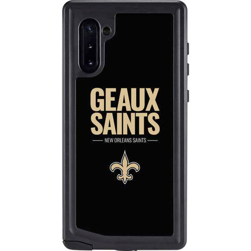 NFL New Orleans Saints Team Motto Galaxy Note 10 Waterproof Case
