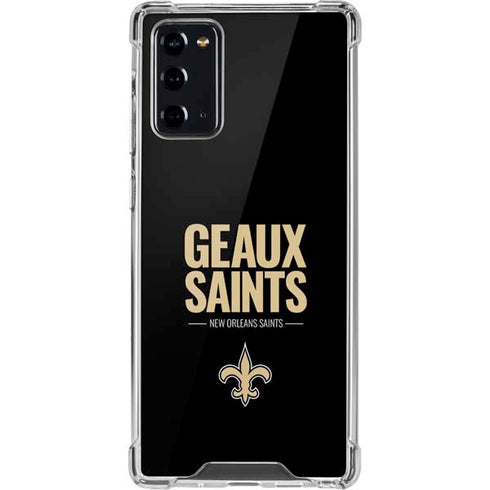 NFL New Orleans Saints Team Motto Galaxy Note20 5G Clear Case