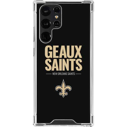 NFL New Orleans Saints Team Motto Galaxy S23 Ultra Clear Case