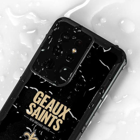 NFL New Orleans Saints Team Motto Galaxy S24 Ultra Waterproof Case