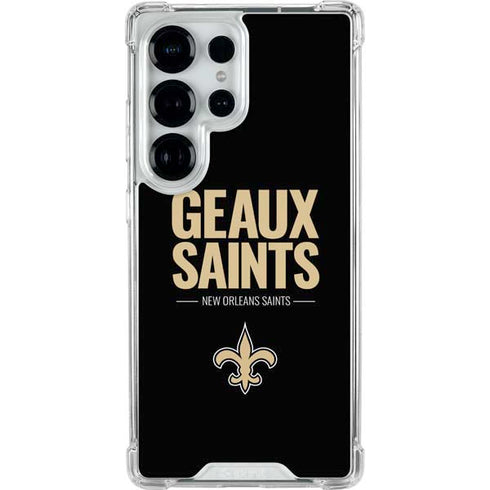 NFL New Orleans Saints Team Motto Galaxy S25 Ultra Clear Case