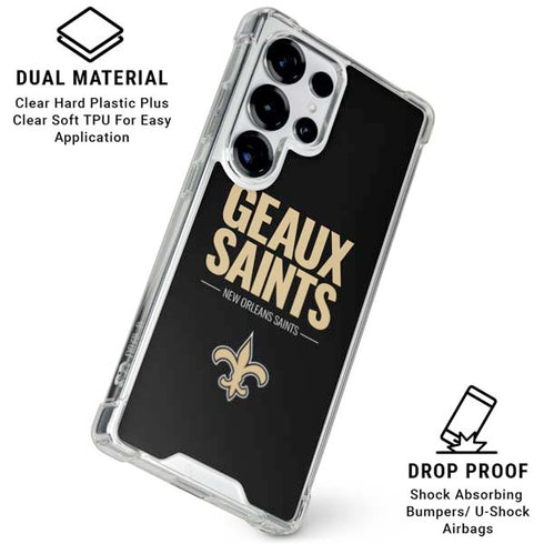 NFL New Orleans Saints Team Motto Galaxy S25 Ultra Clear Case
