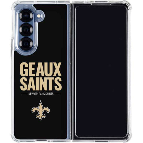 NFL New Orleans Saints Team Motto Galaxy Z Fold6 Clear Case