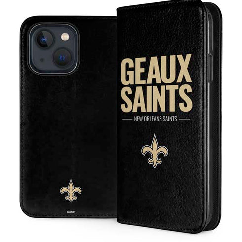 NFL New Orleans Saints Team Motto iPhone 15 Folio Case