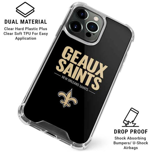 NFL New Orleans Saints Team Motto iPhone 16 Pro Max Clear Case