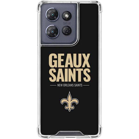 NFL New Orleans Saints Team Motto Moto G Play 5G (2025) Clear Case