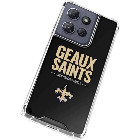 NFL New Orleans Saints Team Motto Moto G Play 5G (2025) Clear Case