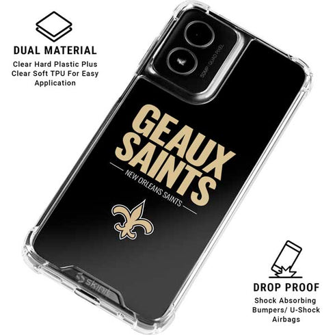 NFL New Orleans Saints Team Motto Moto G Power 5G (2024) Clear Case