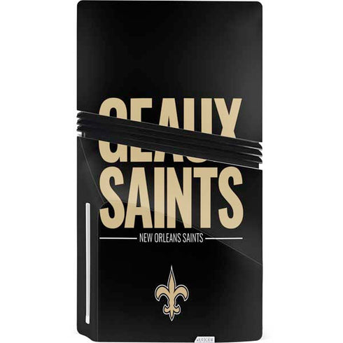 NFL New Orleans Saints Team Motto PS5 Pro Disk Console Skin