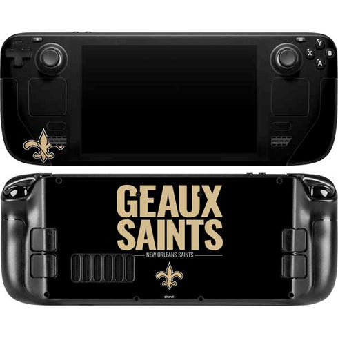 NFL New Orleans Saints Team Motto Steam Deck Handheld Gaming Computer OLED Skin