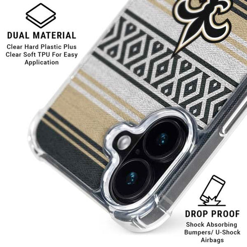 NFL New Orleans Saints Trailblazer iPhone 16 Clear Case