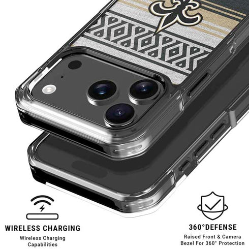 NFL New Orleans Saints Trailblazer iPhone 18 Pro Clear Case