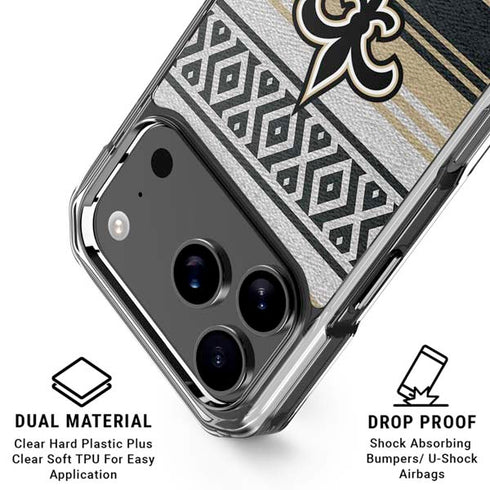 NFL New Orleans Saints Trailblazer iPhone 18 Pro Clear Case