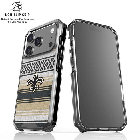 NFL New Orleans Saints Trailblazer iPhone 18 Pro Clear Case