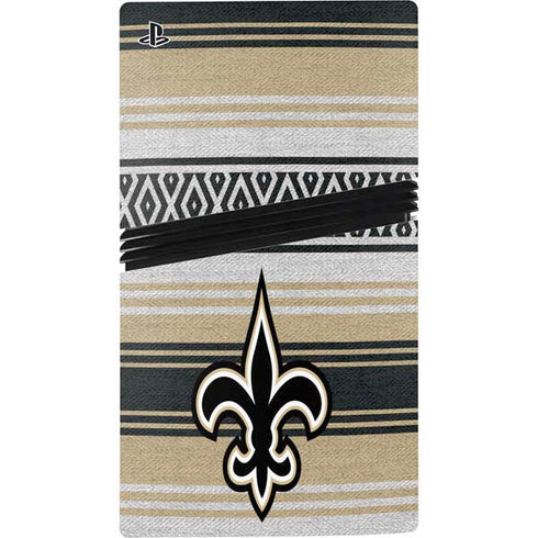 NFL New Orleans Saints Trailblazer PS5 Pro Disk Console Skin
