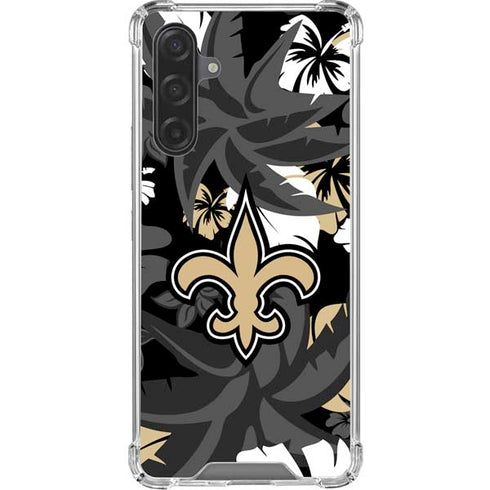 NFL New Orleans Saints Tropical Print Galaxy A17 Clear Case
