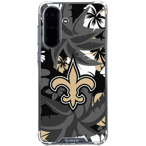 NFL New Orleans Saints Tropical Print Galaxy A36 5G Clear Case