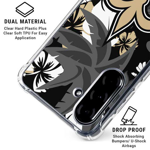 NFL New Orleans Saints Tropical Print Galaxy A36 5G Clear Case