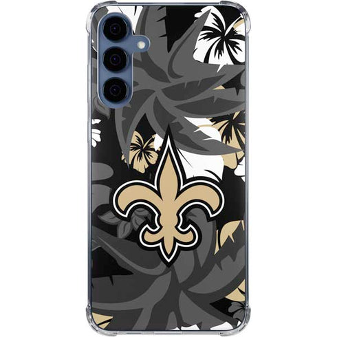 NFL New Orleans Saints Tropical Print Galaxy A55 5G Clear Case