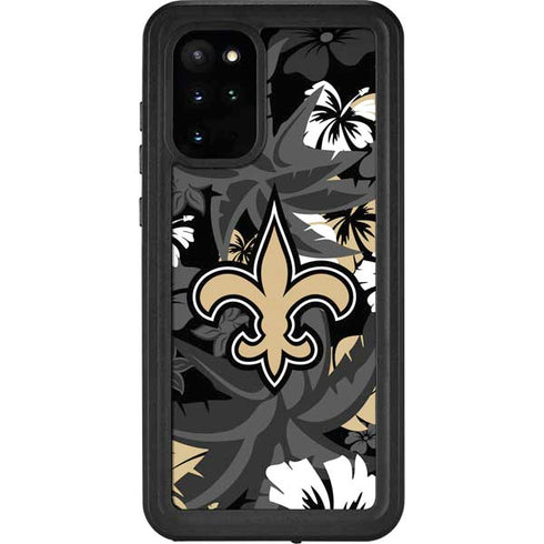 NFL New Orleans Saints Tropical Print Galaxy S20 Plus Waterproof Case