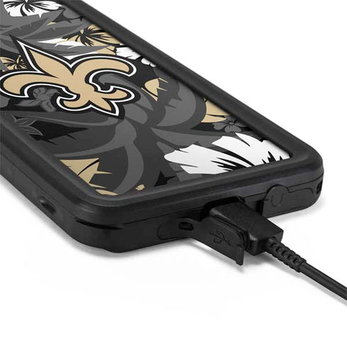 NFL New Orleans Saints Tropical Print Galaxy S20 Plus Waterproof Case