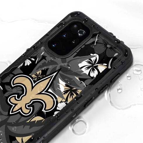 NFL New Orleans Saints Tropical Print Galaxy S20 Plus Waterproof Case