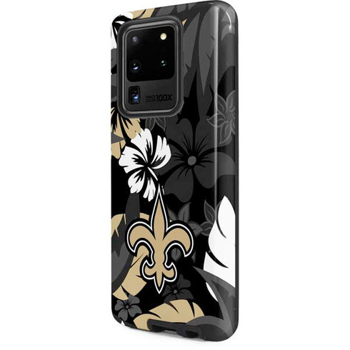 NFL New Orleans Saints Tropical Print Galaxy S20 Ultra 5G Pro Case