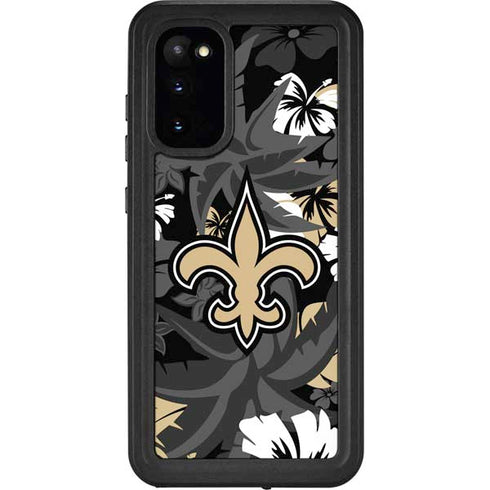 NFL New Orleans Saints Tropical Print Galaxy S20 Waterproof Case