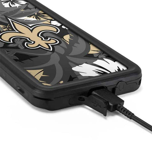NFL New Orleans Saints Tropical Print Galaxy S20 Waterproof Case