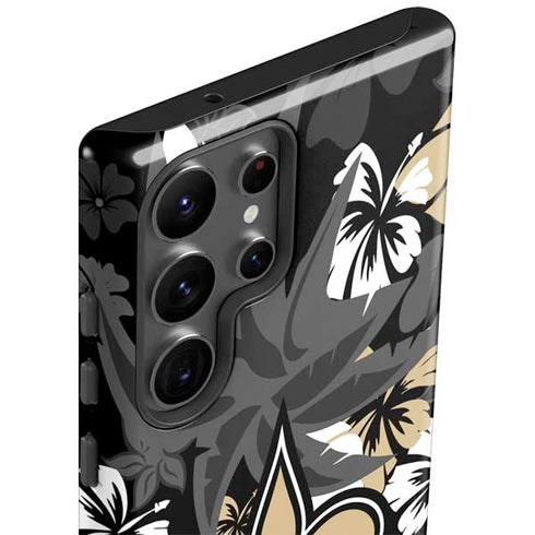 NFL New Orleans Saints Tropical Print Galaxy S23 Ultra Pro Case