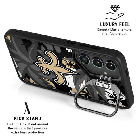 NFL New Orleans Saints Tropical Print Galaxy S25 Kickstand Case