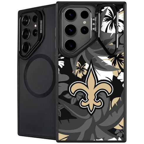 NFL New Orleans Saints Tropical Print Galaxy S24 Ultra Kickstand Case