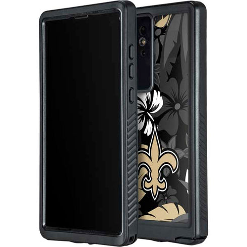 NFL New Orleans Saints Tropical Print Galaxy S24 Ultra Waterproof Case