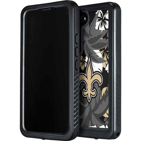 NFL New Orleans Saints Tropical Print Galaxy S24 Waterproof Case